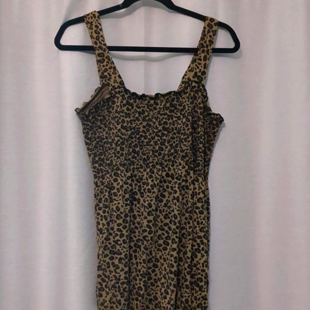 Cheetah print smocked top